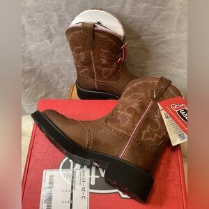 Justin Boots Gemma Aged Bark Water Buffalo 8" Women's Gypsy Round Toe Size 8B